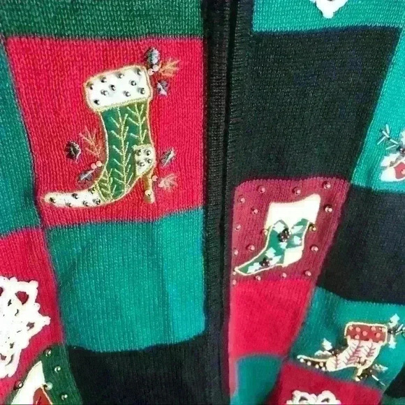 Victoria Jones Christmas‎ Stocking sweater Sz L - Picture 4 of 9
